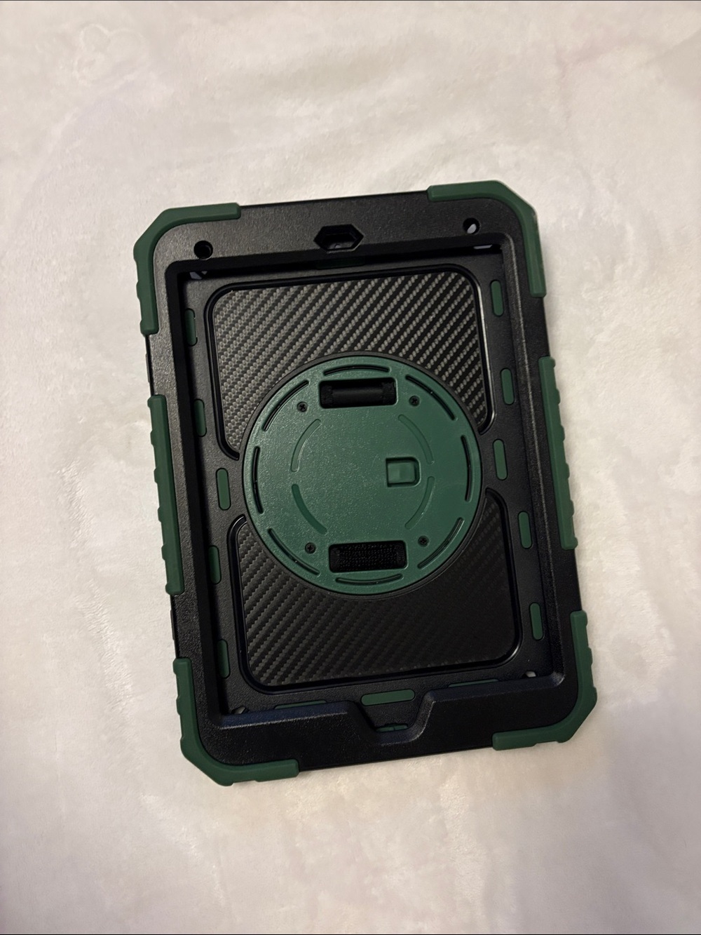 Green & Black Tablet Case with Rotating Kickstand 9th/8th/7th gen. 10.2 inch